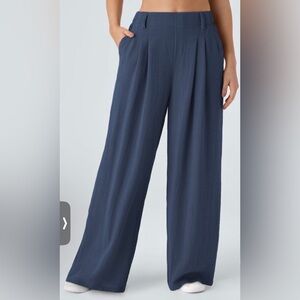 HALARA Wide-Leg Navy Palazzo Pants